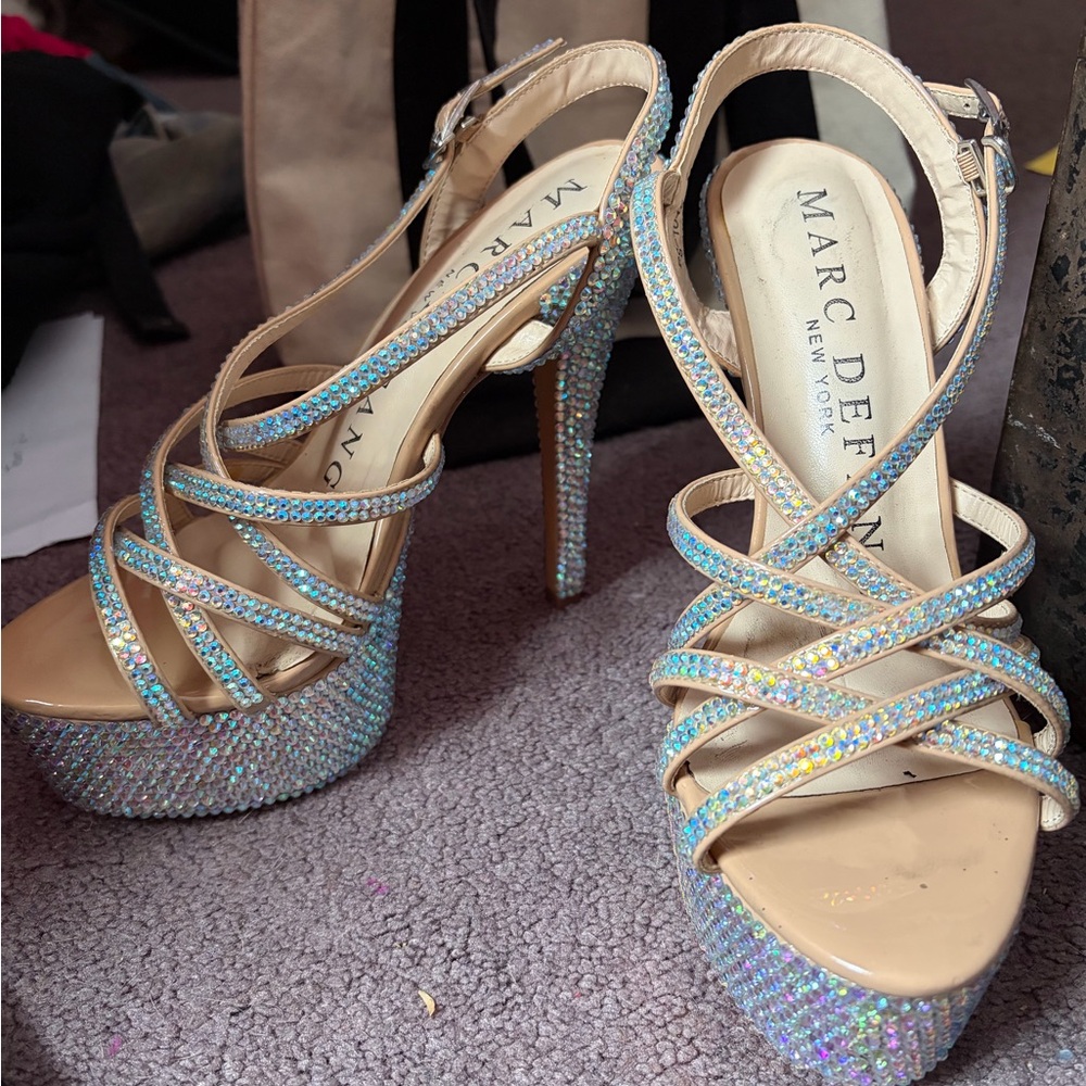 Marc DeFang Stiletto AB Crystal Heels - Picture 2 of 7